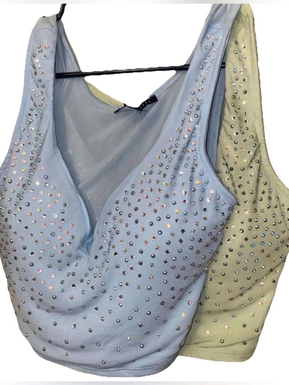 Haute Monde Young Contemporary Women’s Crop Sparkly Tops